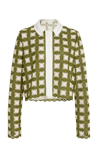 Giambattista Valli Macrame Jacket In Green