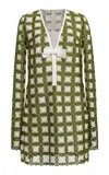 Giambattista Valli Macrame Mini Dress In Green