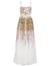 Giambattista Valli Hand-embroidered Tulle Maxi Dress In White