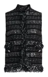 Giambattista Valli Metallic Bouclé Vest In Black