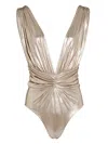 Giambattista Valli Metallic Swimsuit In Gold