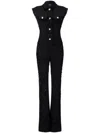 Giambattista Valli Wide-leg Tweed Jumpsuit In Black