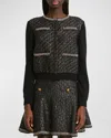 Giambattista Valli Sequined Wool Cardigan In Black/silver