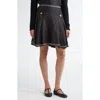 Giambattista Valli Bouclé Flared Mini Skirt In Black/silver