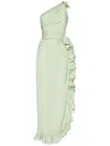 Giambattista Valli Asymmetric Ruffled Crepe Maxi Dress