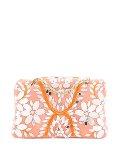 Giambattista Valli Mini Airbag Embellished Cross Body Bag In Orange