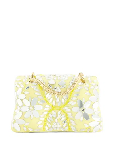 Giambattista Valli Mini Airbag Embellished Cross Body Bag In Yellow