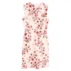 Giambattista Valli Mini Floral With Side Slit Shift Dress In Pink Silk In Pink