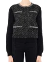 Giambattista Valli Sequined Wool Cardigan In Black/silver