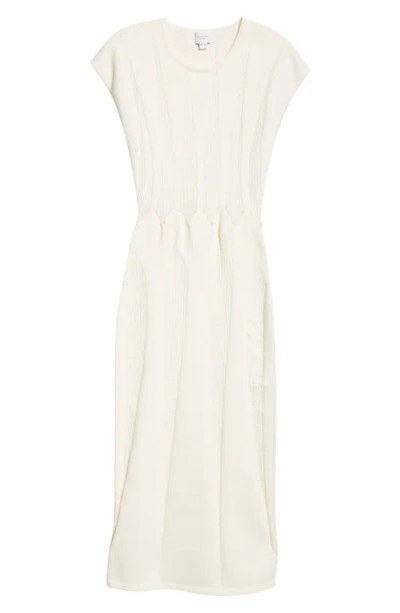 Giambattista Valli Mixed Stitch Midi Sweater Dress In Ivory