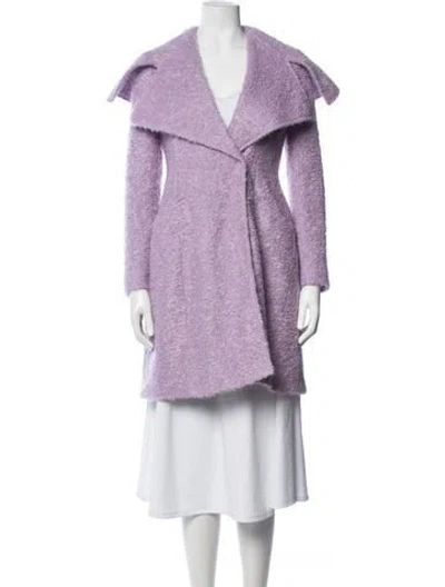 Pre-owned Giambattista Valli Mohair Coat In Purple