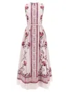 Giambattista Valli Floral Print Sleeveless Belted Midi Dress In Multicolor