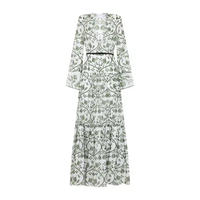 GIAMBATTISTA VALLI GIAMBATTISTA VALLI MULTICOLOUR FLORAL MAXI DRESS WITH DEEP V-NECKLINE