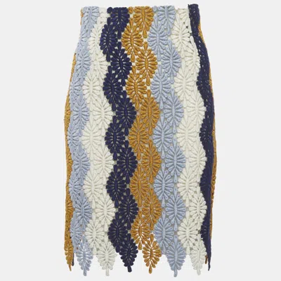 Pre-owned Giambattista Valli Multicolour Tulle Embroidered A-line Mini Skirt Xs