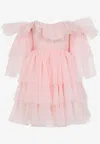 Giambattista Valli Off-shoulder Layered Mini Dress Ruffles In Pink