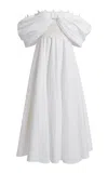 Giambattista Valli Off-the-shoulder Cotton Poplin Midi Dress In White