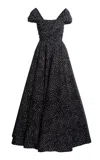 Giambattista Valli Off-the-shoulder Popeline Gown In Black,white