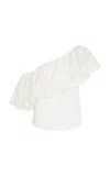 Giambattista Valli Off-the-shoulder Rebrode Lace Top In White