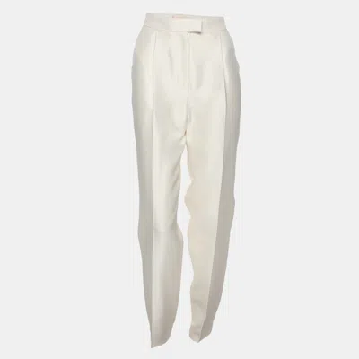 Pre-owned Giambattista Valli Off White Silk Trouser Xs
