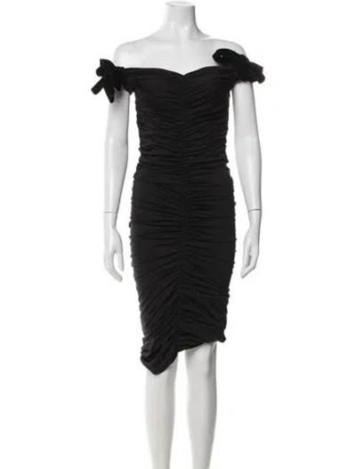 Pre-owned Giambattista Valli Off-the-shoulder Knee-length Dress In Black