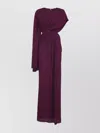 Giambattista Valli One Shoulder Floor-length Dress With Cut-out Waist In Burgundy