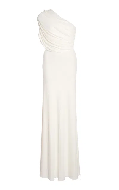 Giambattista Valli One-shoulder Gown In Ivory