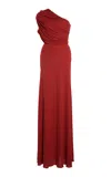 Giambattista Valli One-shoulder Gown In Red