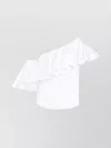 Giambattista Valli One Shoulder Ruffle Detail Top In White