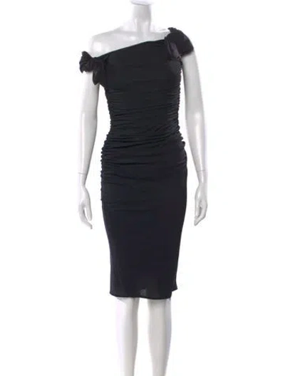 Pre-owned Giambattista Valli One-shoulder Knee-length Dress In Black