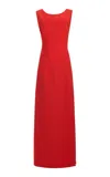 Giambattista Valli Open Back Crepe Maxi Dress In Red