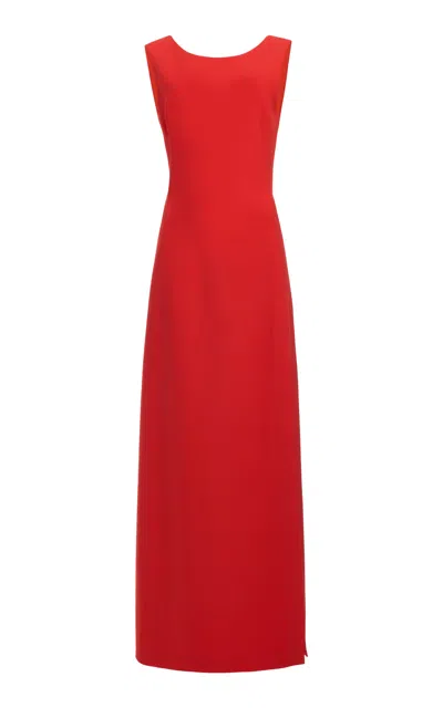 Giambattista Valli Open Back Crepe Maxi Dress In Red