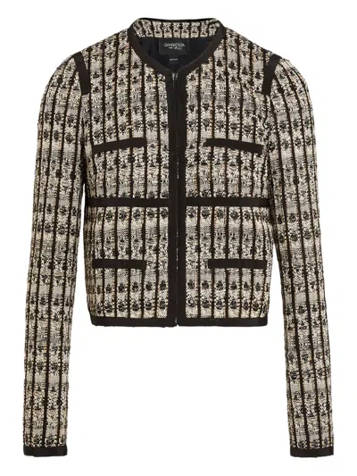 Giambattista Valli Optical Tweed-jacke Aus Bouclé In Black