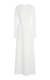 Giambattista Valli Optical Macramé Maxi Dress In White