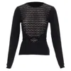 Giambattista Valli Overlay Bow Detail Lace Sweater In Black