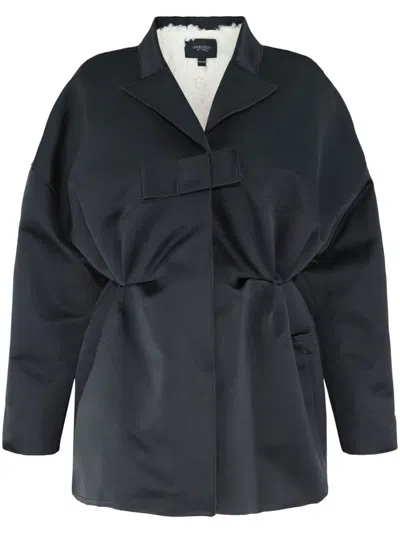 Giambattista Valli Oversized Bow-detail Satin Jacket In Black
