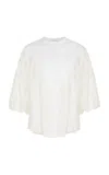 Giambattista Valli Oversized Rebrode Lace Shirt In White