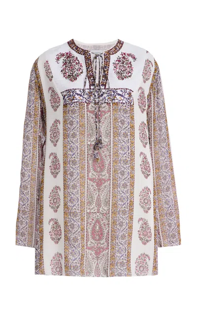 Giambattista Valli Paisley Georgette Mini Dress In Brown