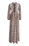 Giambattista Valli Paisley Printed Georgette Dress In Brown