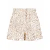 Giambattista Valli High-waist Tweed Shorts In Neutrals