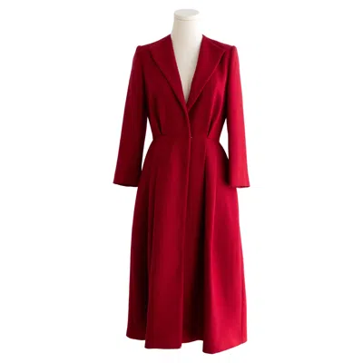 Pre-owned Giambattista Valli Parisian Red Wool Midi Hourglass Coat