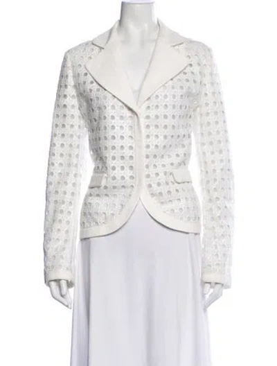 Pre-owned Giambattista Valli Patterned Blazer In White