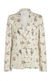 Giambattista Valli Patterned Cotton Blazer In Ivory