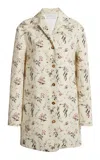 Giambattista Valli Patterned Cotton Coat In Ivory