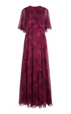 Giambattista Valli Patterned Georgette Gown In Pink