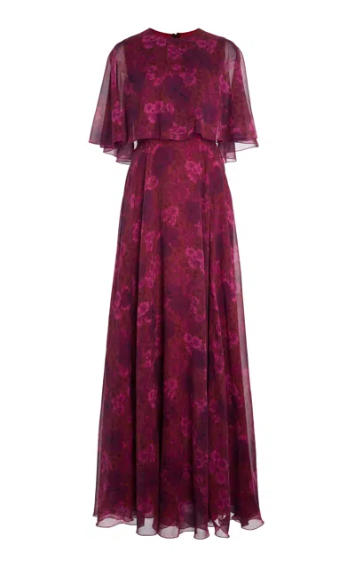 Giambattista Valli Patterned Georgette Gown In Pink