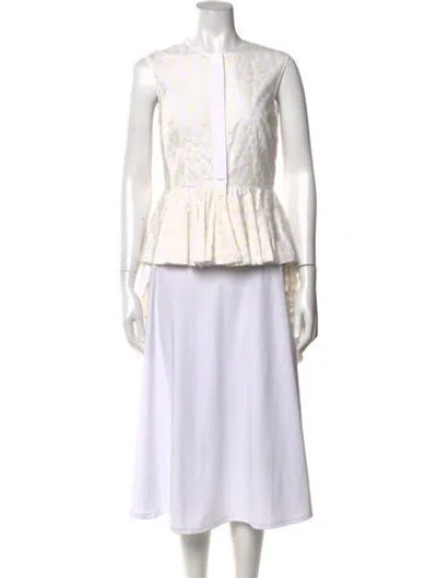 Pre-owned Giambattista Valli Patterned Long Dress In Neutral