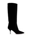Giambattista Valli Pearl-heel Suede Boots In Black