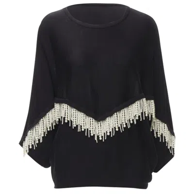 Giambattista Valli Pearl Sweater Top In Black