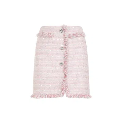 GIAMBATTISTA VALLI PINK BOUCLÉ MINI SKIRT