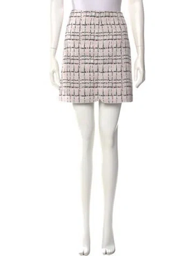 Pre-owned Giambattista Valli Plaid Print Mini Skirt In Black